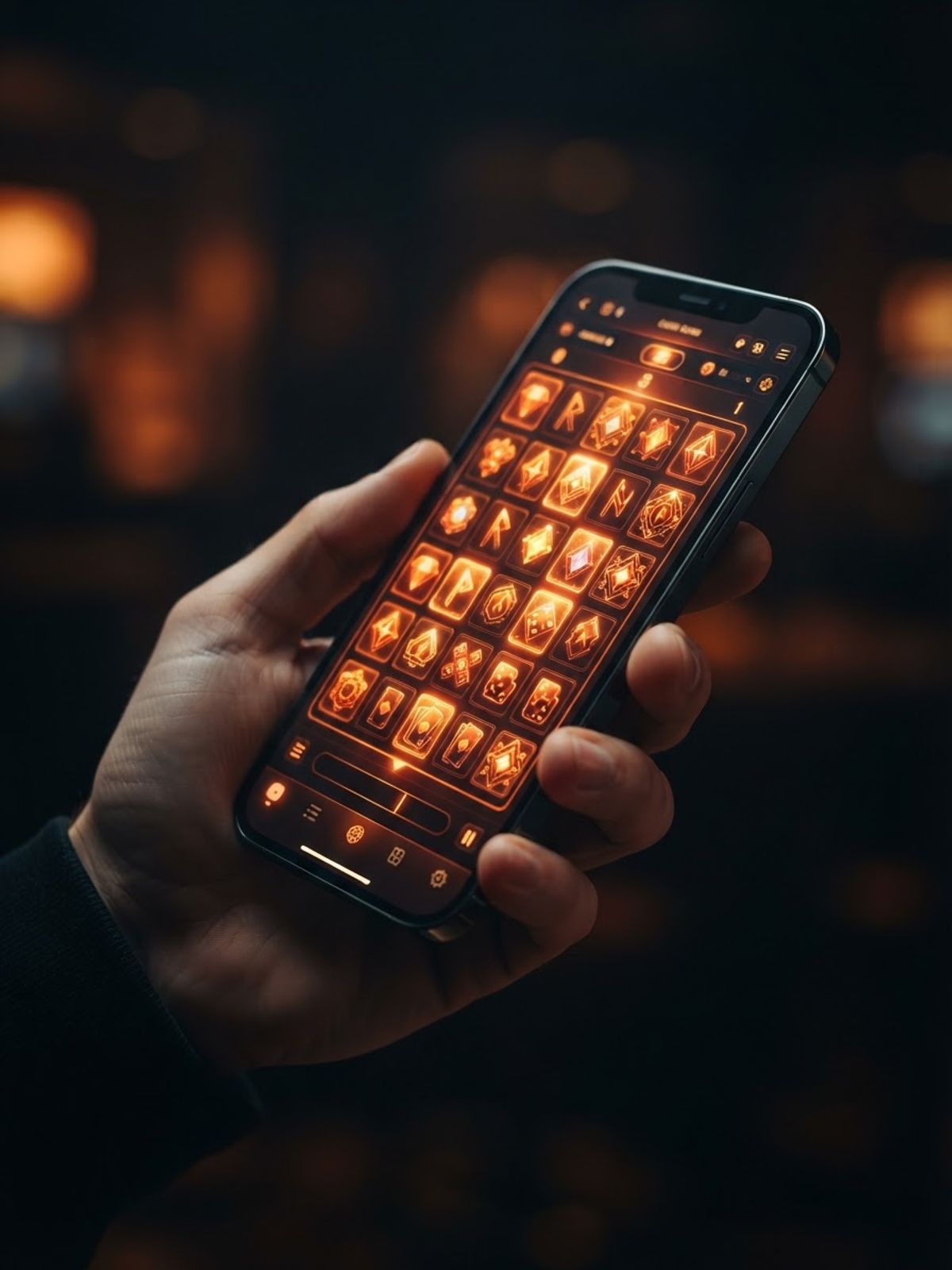 Smartphone affichant des jeux de casino